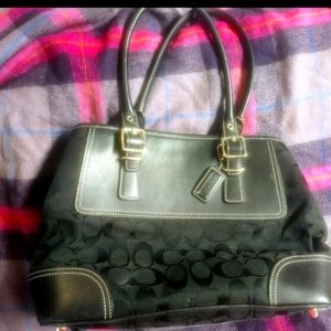 Coach Signature Jacquard Hampton hand bag